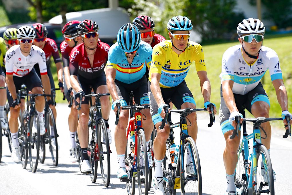 Jakob Fuglsang in the 'blue limousine' of his Astana team