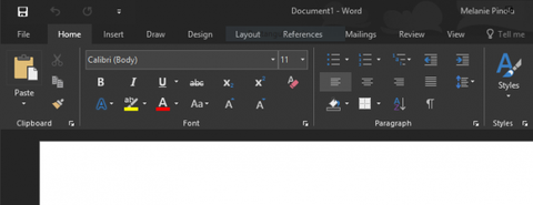 office word for mac black theme