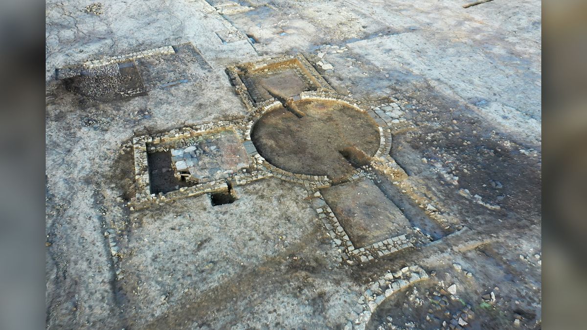 The Roman-era estate&#039;s remains include a cylindrical building and a bathhouse. 