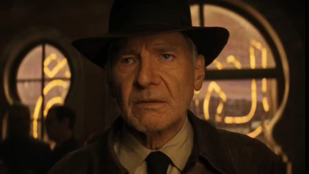 Harrison Ford in The Dial of Destiny as Indiana Jones.