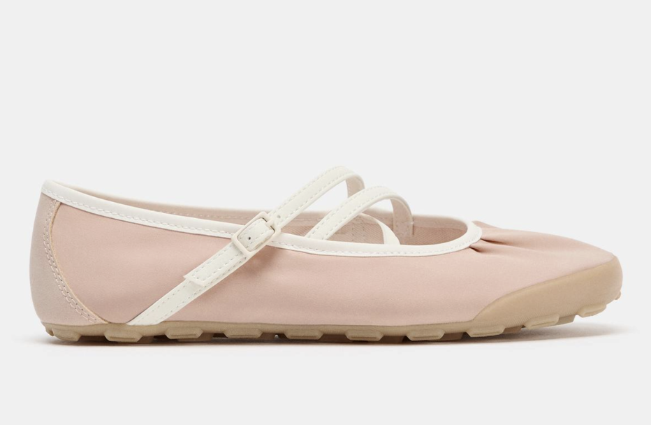 ZARA, Satin Athletic Ballet Flats
