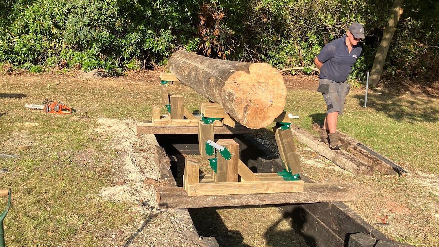 One of the frangible trakehner fences that will be used at Osberton Horse Trials in 2024.