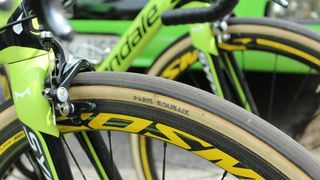 And a view of the FMB Paris-Roubaix treads on the rest of the Garmin-Cannondale bikes