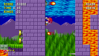 Sonic 1 and Knuckles in Marble Zone