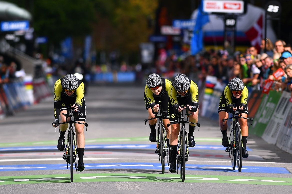 Mitchelton-Scott had to settle for fifth place in the women's team time trial at the World Championships.