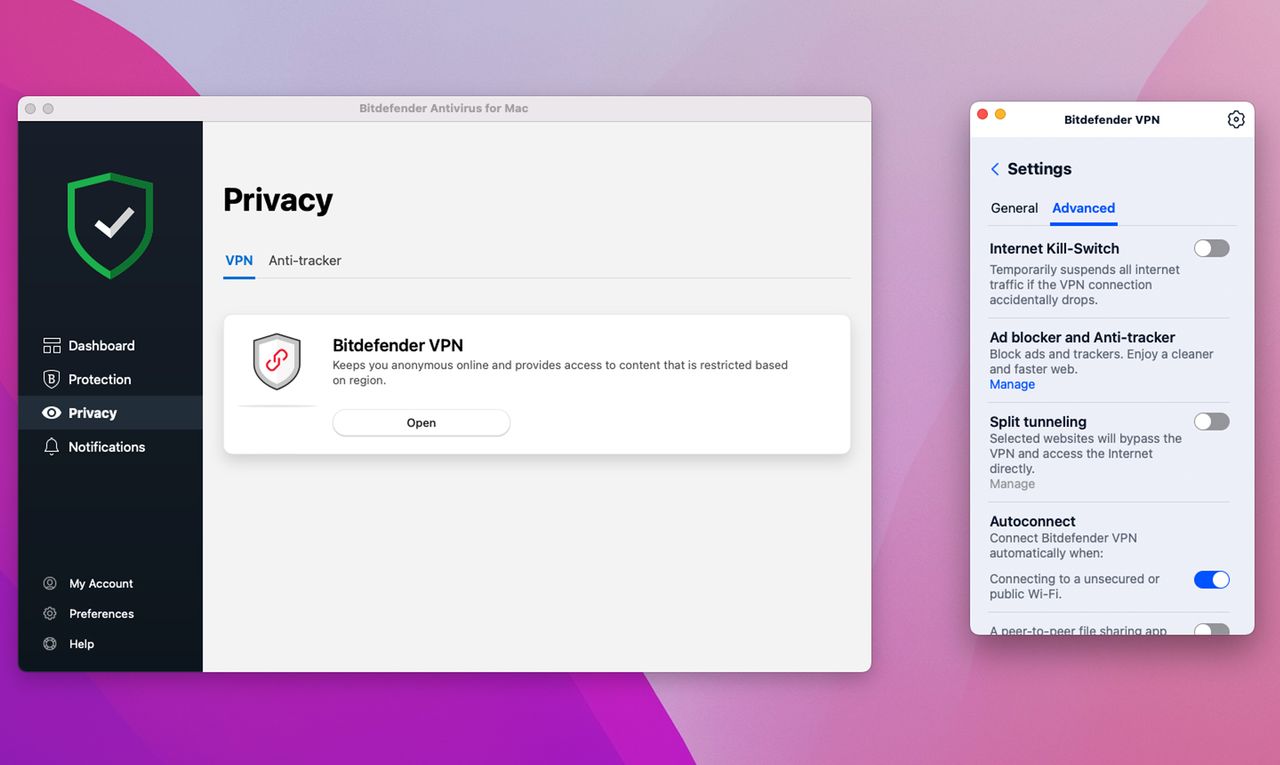 Bitdefender Premium Security for Mac app screen shot