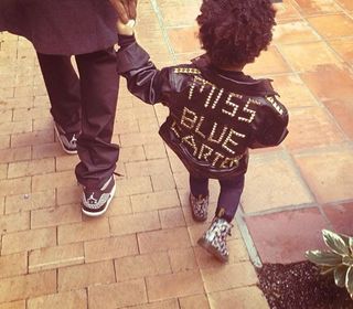 Blue Ivy Carter in a leather jacket