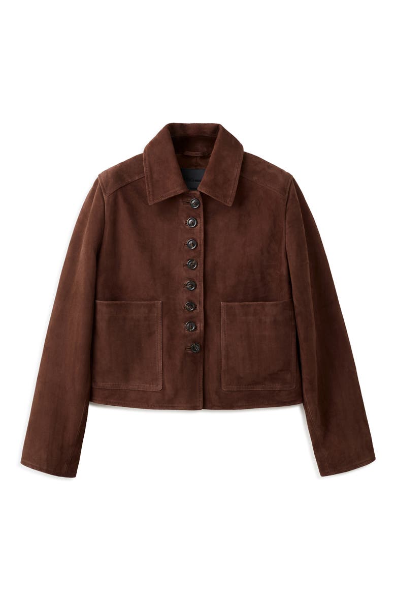 Suede Button Front Crop Jacket