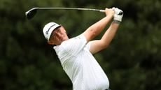 Rico Hoey of the Philippines hits his tee shot on the 15th hole during the first round of the Zozo Championship 2024 at Accordia Golf Narashino Country Club on October 24, 2024 in Inzai, Chiba, Japan.