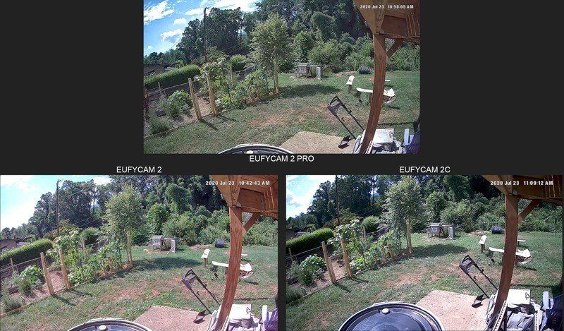 EufyCam 2 vs 2C vs Pro during the day