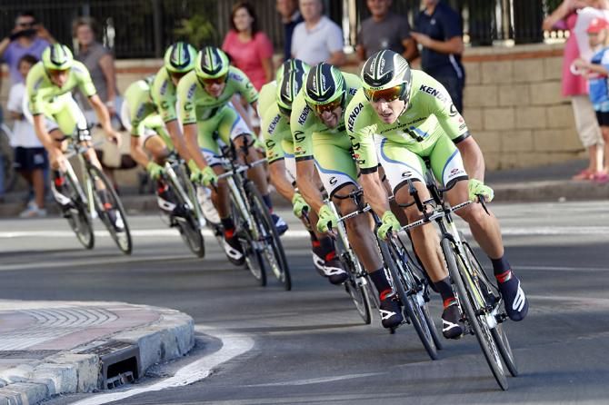 Cannondale rode into a second-place finish during the team time trial