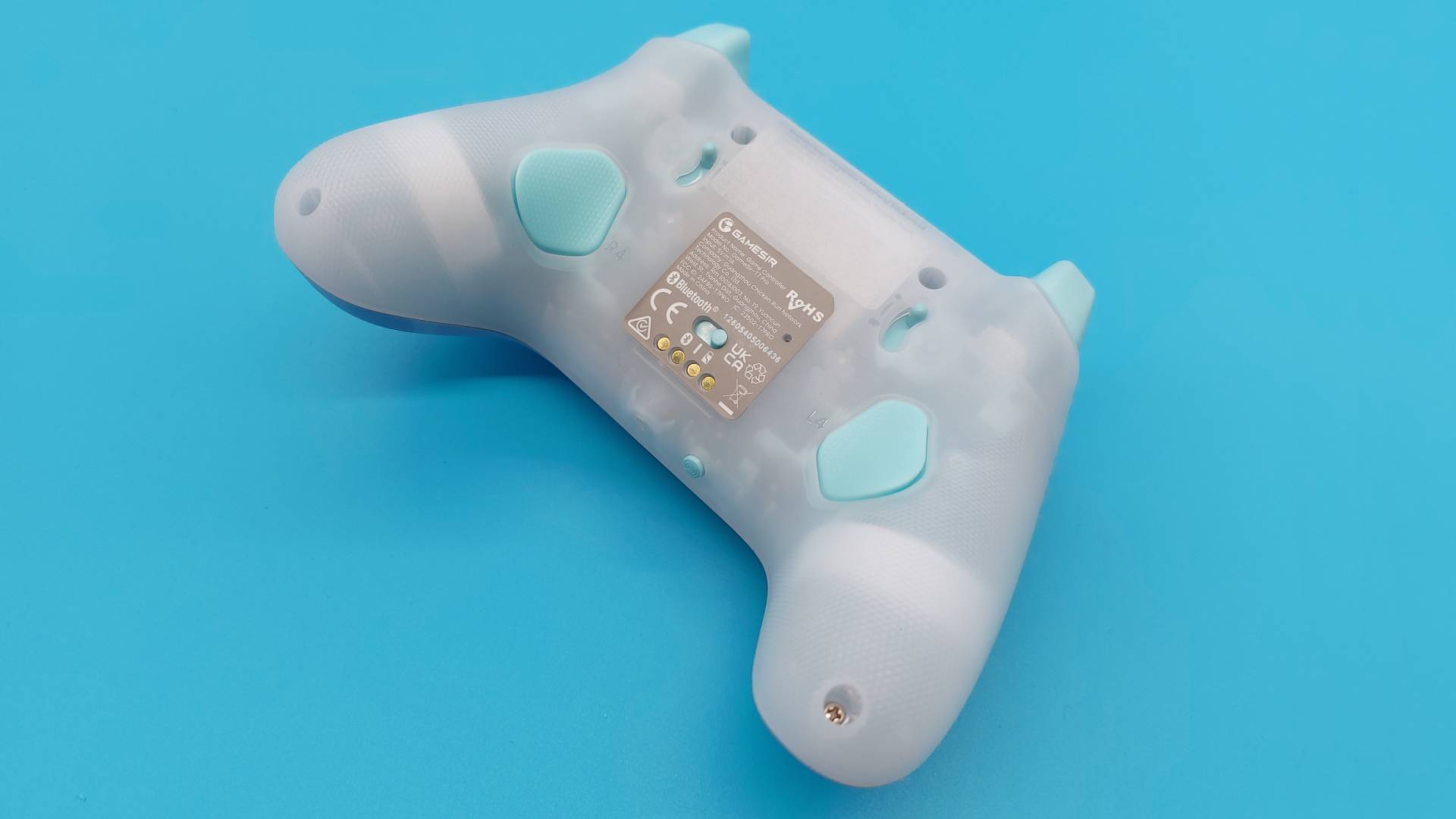 The GameSir T7 Pro Sugar Whirl Wireless Controller seen from various angles.