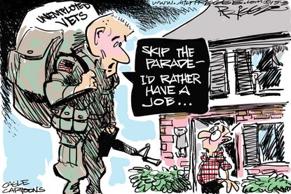Political cartoon U.S. vets