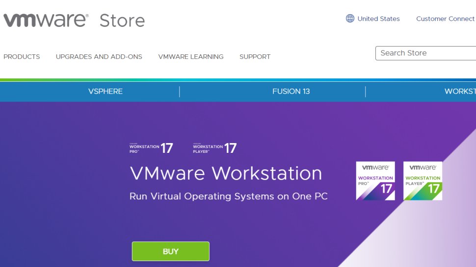 VMware Workstation Player website screenshot