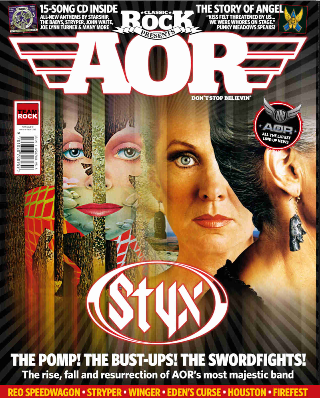 The cover of Classic Rock Presents AOR issue 10 featuring Styx’s Pieces Of Eight