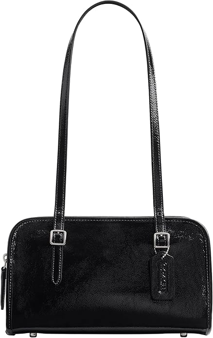 Coach, Coach Crinkle Patent Swing Zip Bag, Lh/black