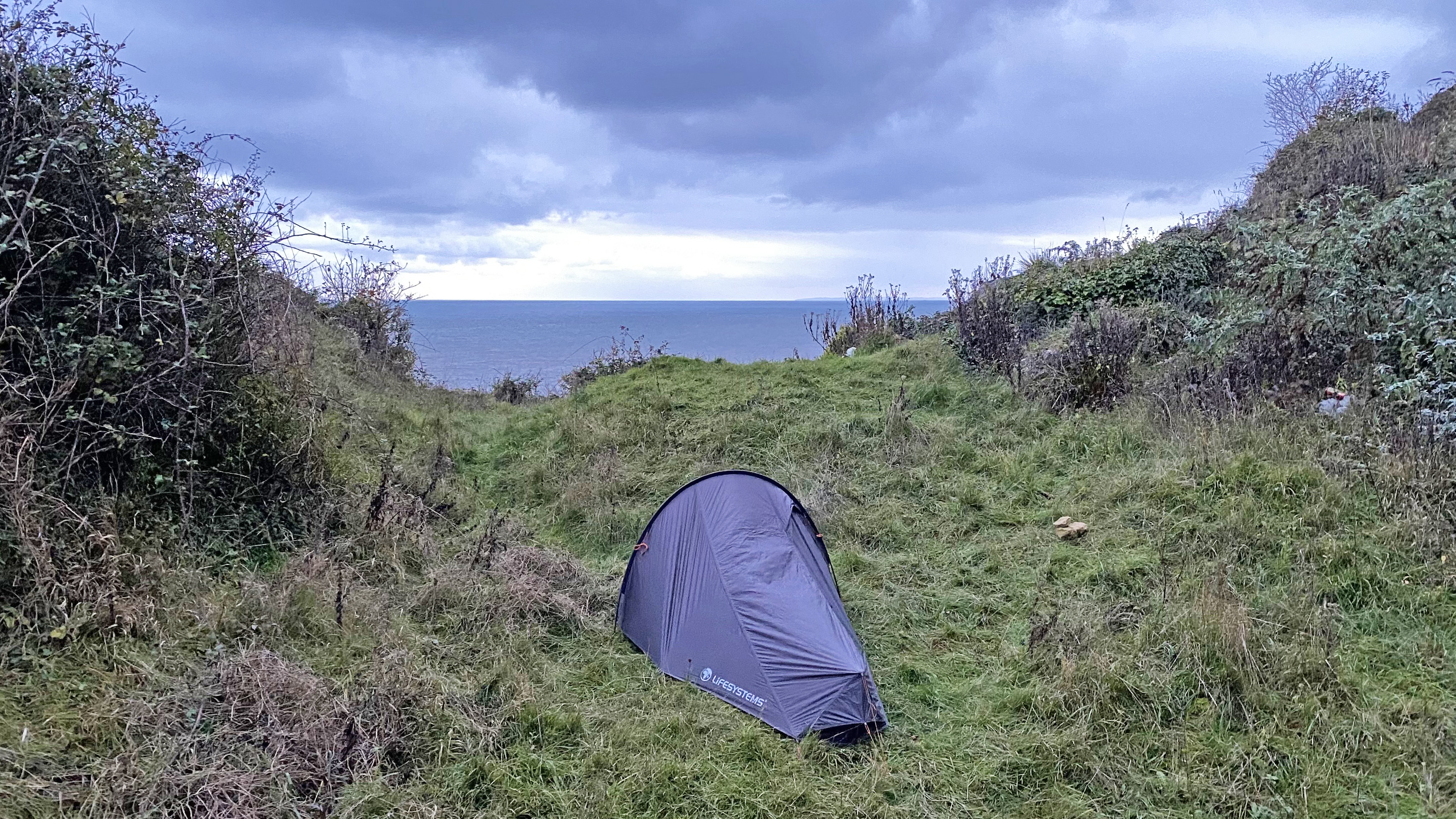 The Solo Peak Tent - pitched with a sea view