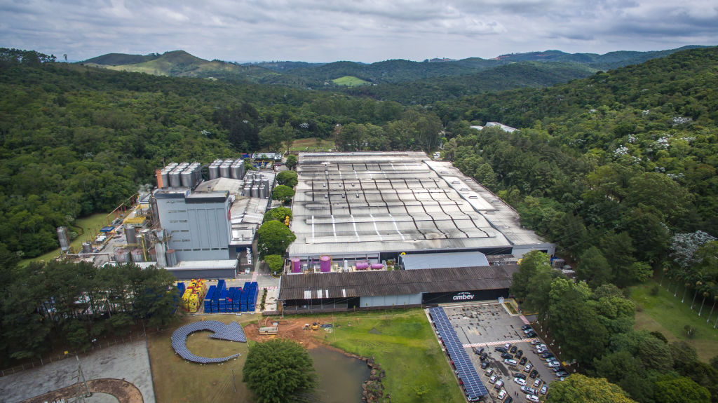 The Ambev SA bottling facility in Sao Paulo, Brazil.