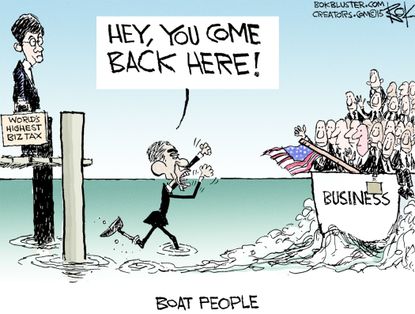 Obama Cartoon U.S. Business Tax 2016