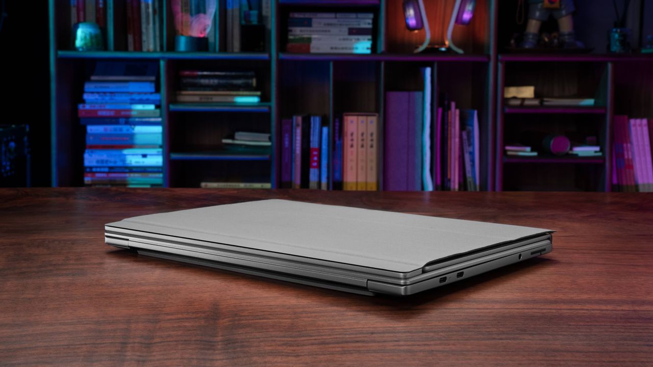 Lenovo ThinkBook Flip AI PC Concept closed on table