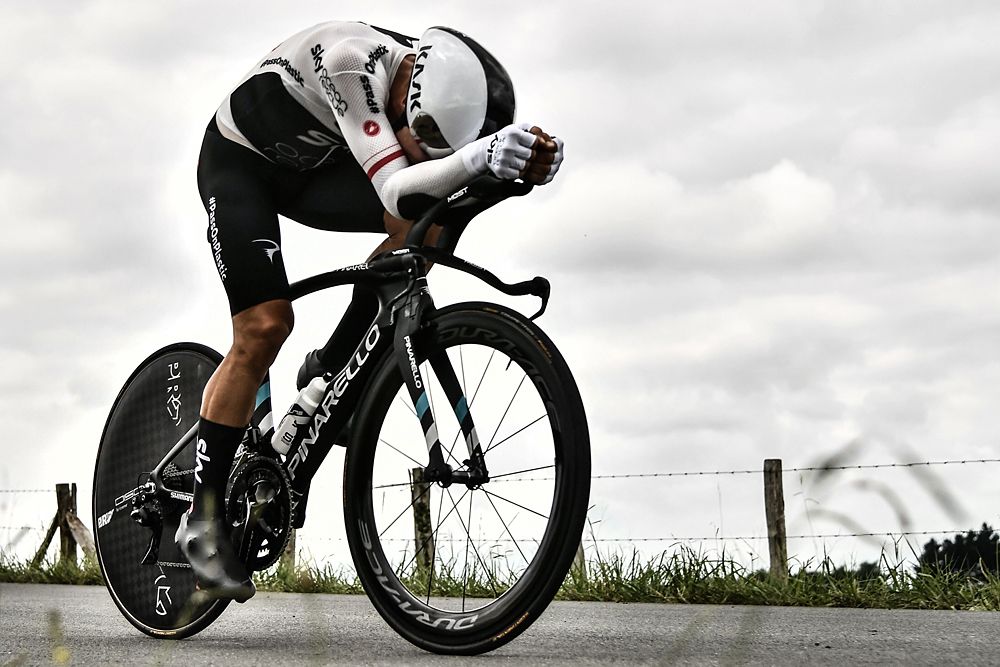 Michal Kwiatkowski (Team Sky) give everything to the stage 20 time trial at the Tour de France