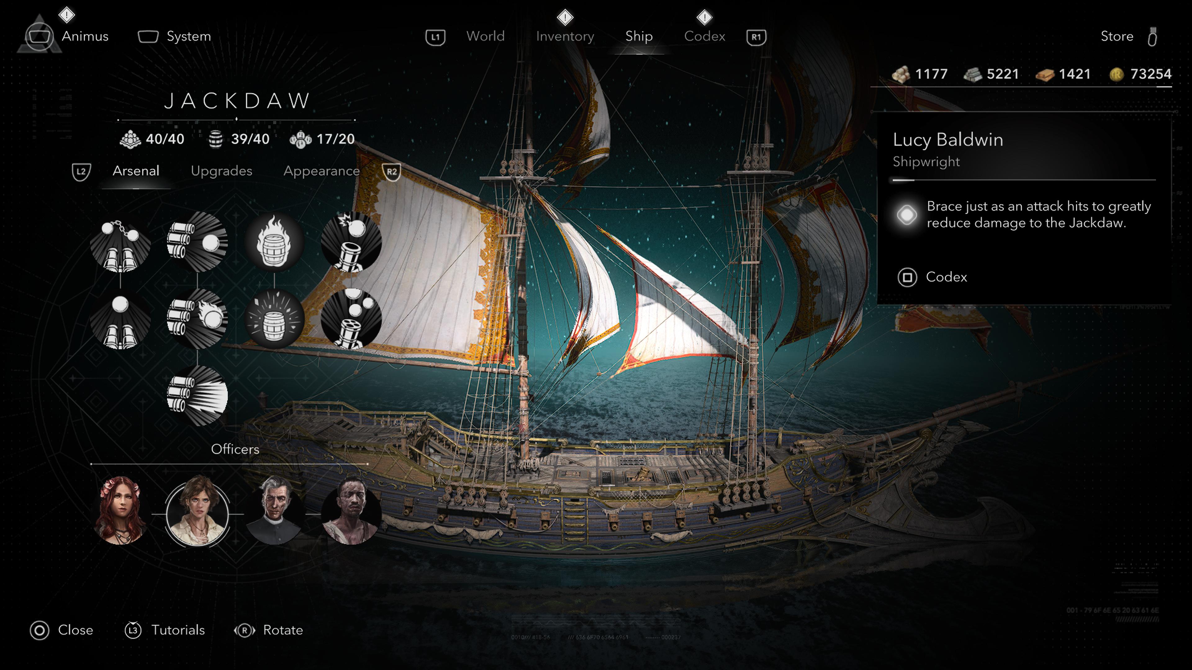 Officers are shown on the Jackdaw in Black Flag Resynced