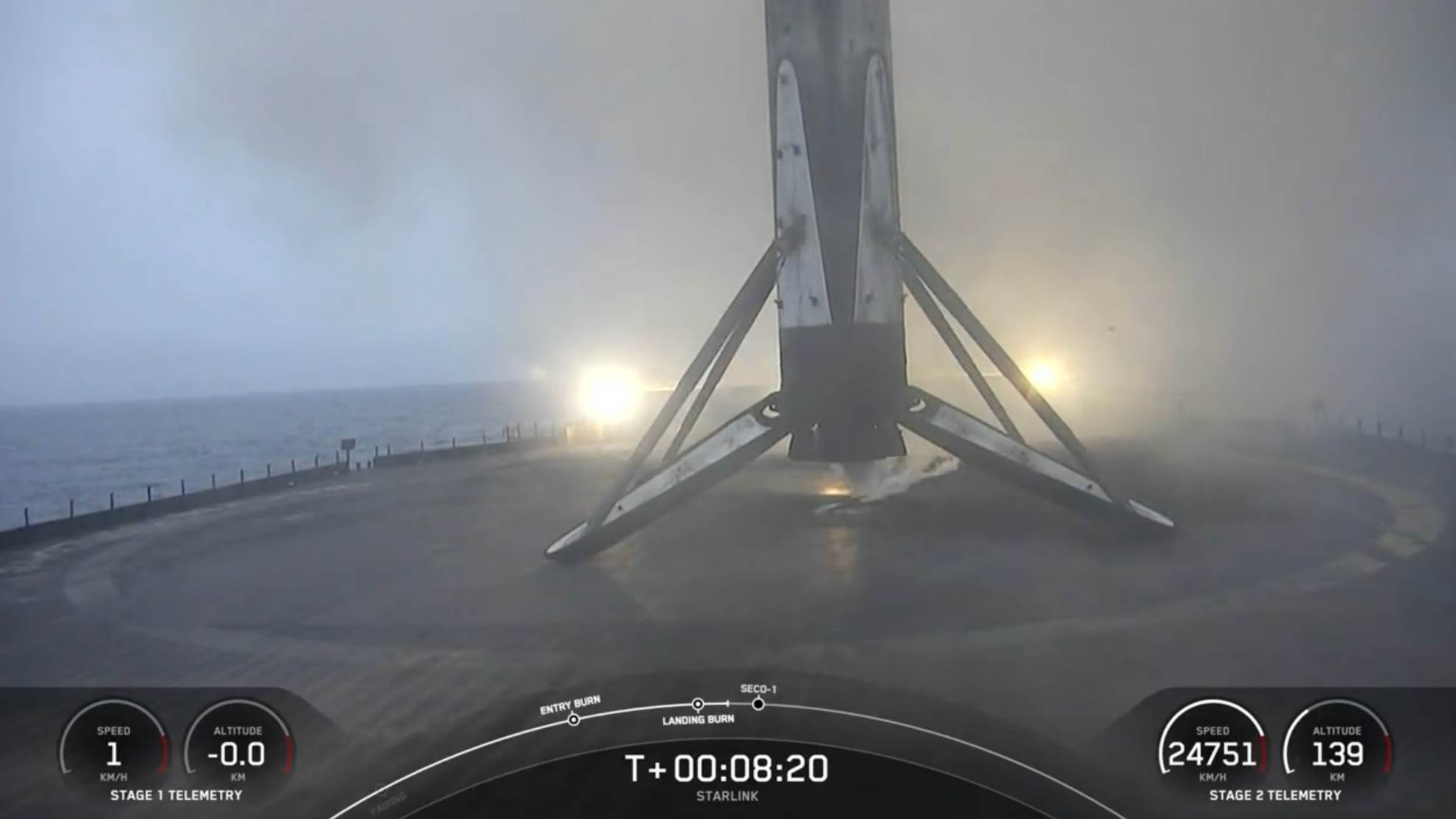 El cohete Falcon 9 de SpaceX sufre un mal funcionamiento al lanzar satélites Starlink.