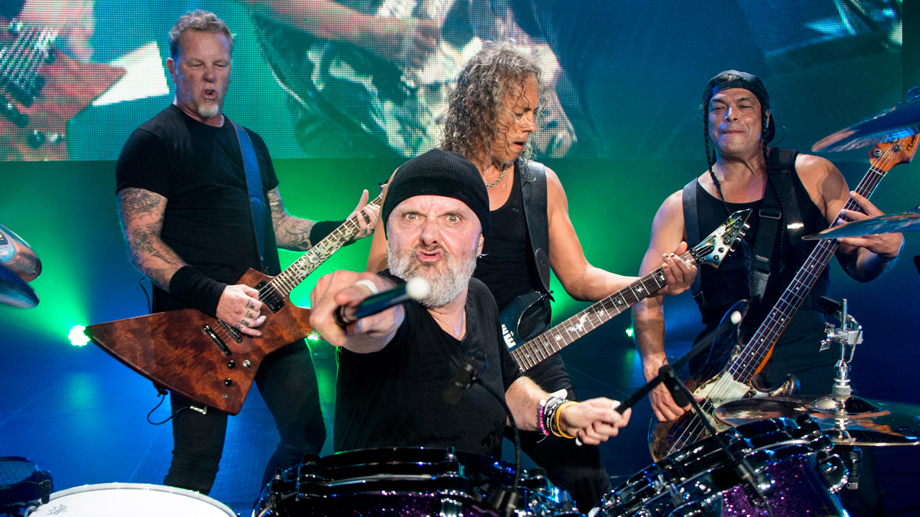 A picture of Metallica performing live