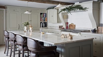 Kitchen corner cabinets with a built-in bookshelf and installed microwave oven