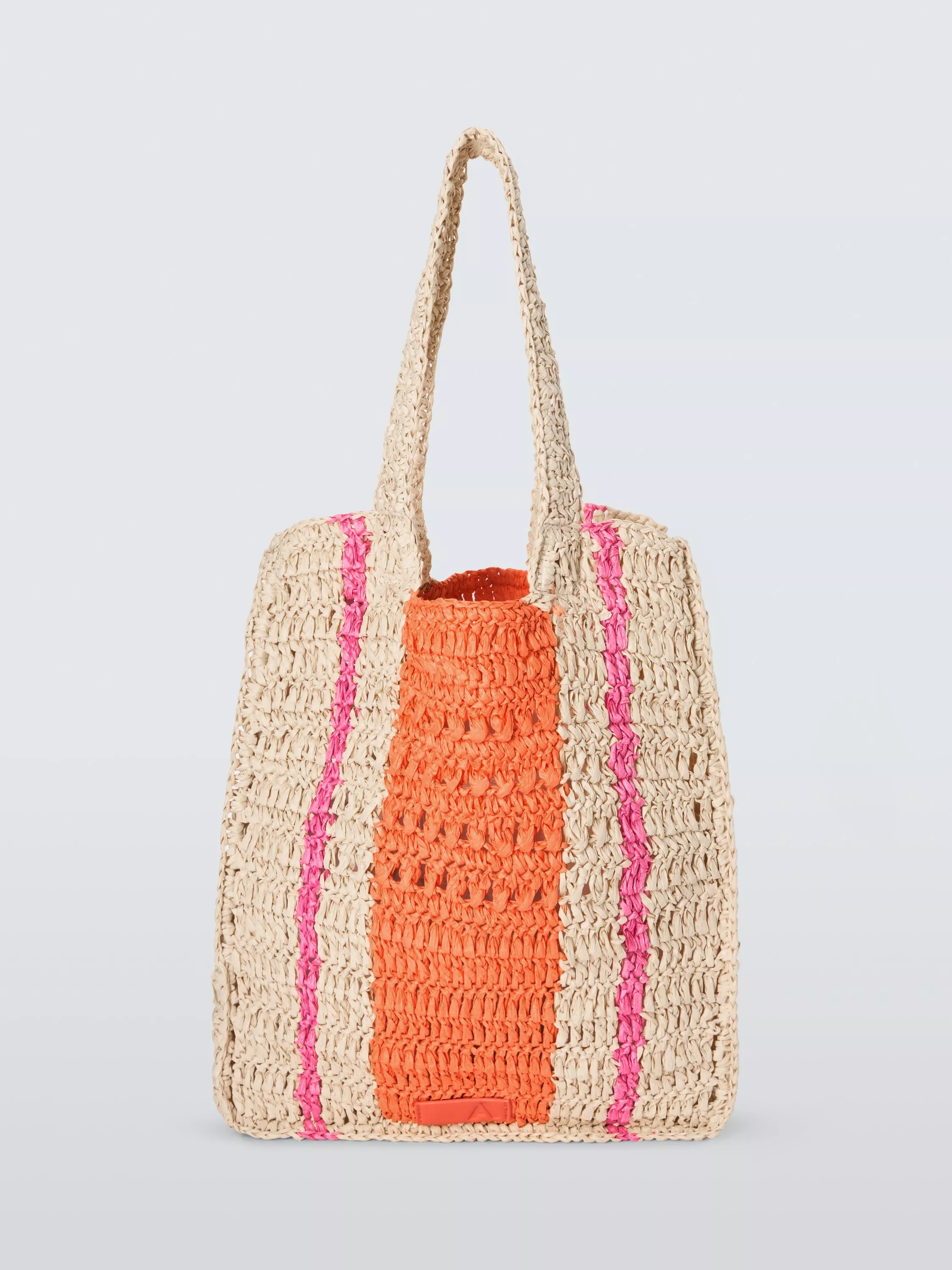 John Lewis Anyday North/south Raffia Tote Bag, Stripe
