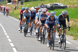 ISOLA 2000, FRANCE - JULY 19: (L-R) Ilan Van Wilder of Belgium and Team Soudal Quick-Step and Matteo Jorgenson of The United States and Team Visma | Lease a Bike competes in the breakaway during the 111th Tour de France 2024, Stage 19 a 144.6km stage from Embrun to Isola 2000 - (2022m) / #UCIWT / on July 19, 2024 in Isola 2000, France. (Photo by Tim de Waele/Getty Images)