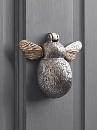 Bronze bumble bee door knocker