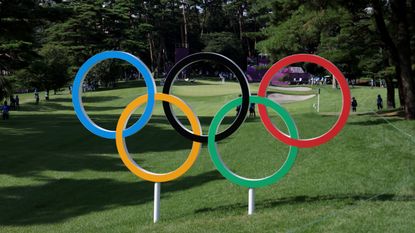 The Olympics rings at Kasumigaseki Country Club