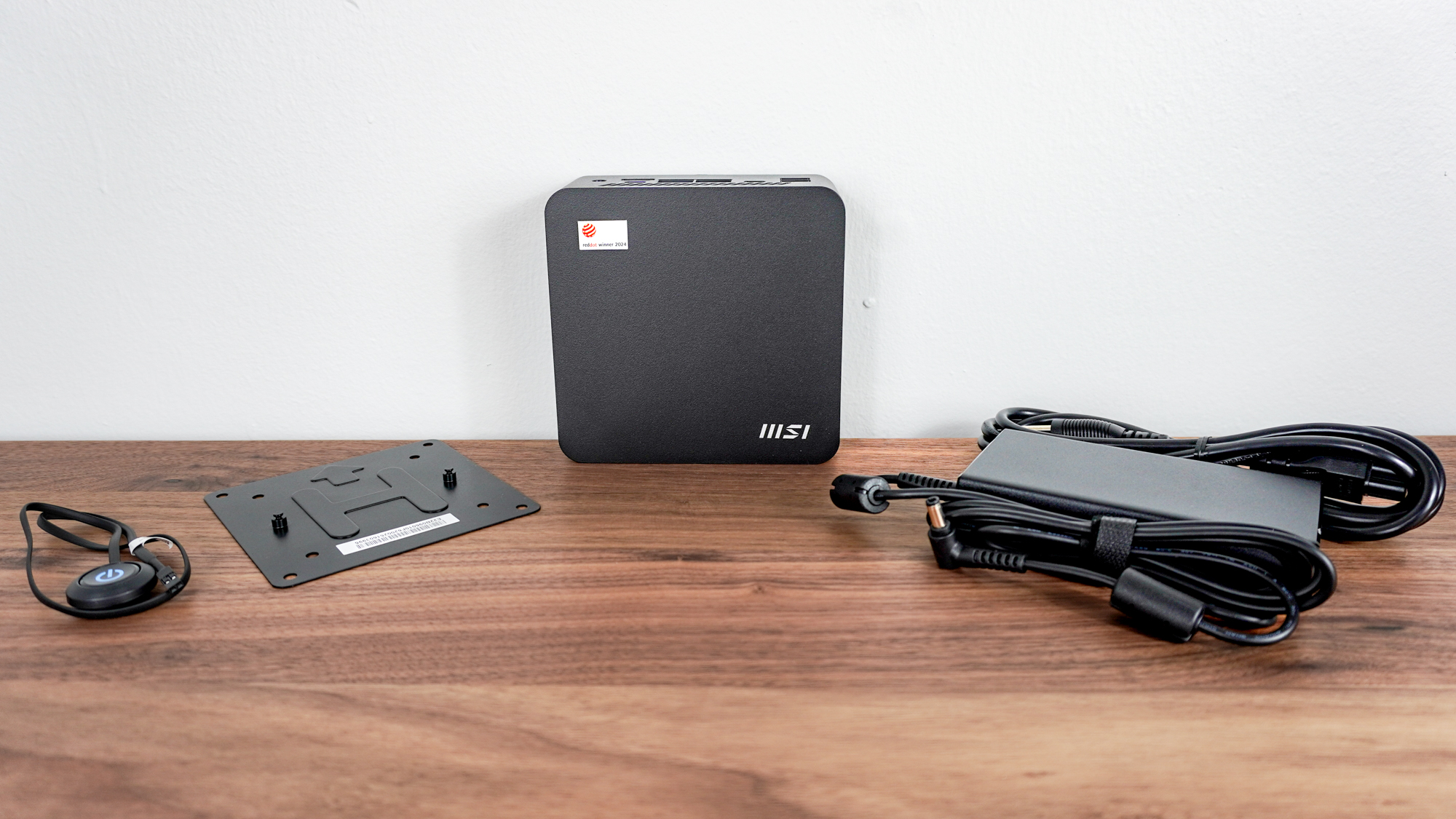 The MSI Cubi NUC AI+ 2MG unboxed on a desk