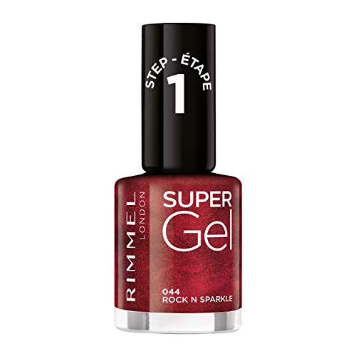 Rimmel London Super Gel Nail Polish, 044 Rock N Sparkle, 12 Ml, Packaging May Vary