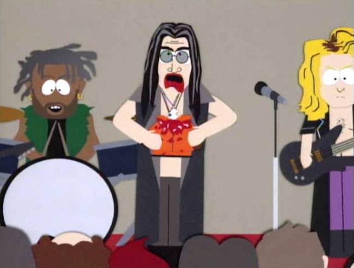 Ozzy bites the head off Kenny in the 1998 'Chef Aid' episode