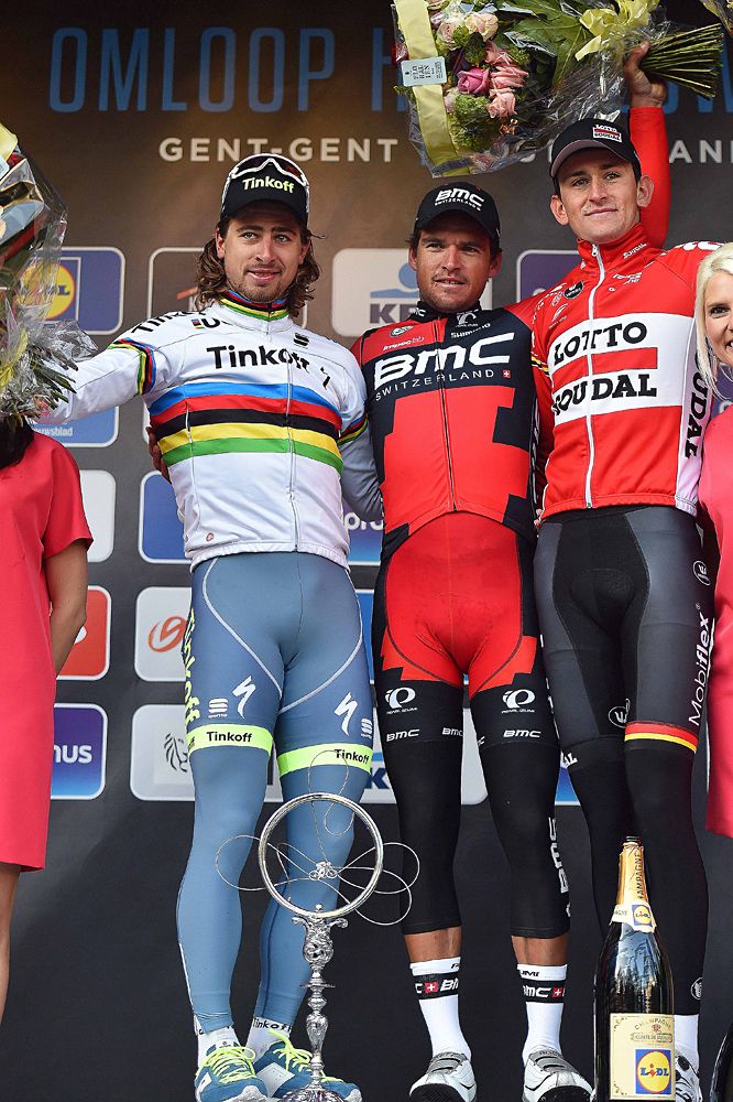 2016 Omloop Het Nieuwsblad podium
