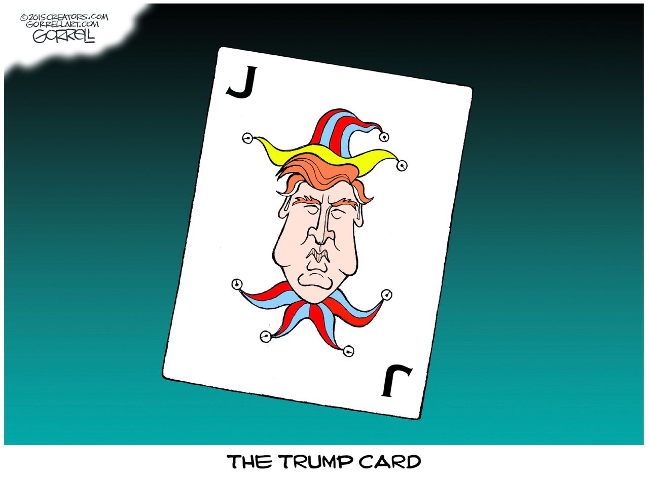 Political cartoon U.S. Donald Trump 2016