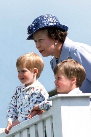 Queen Elizabeth II with William and Harry