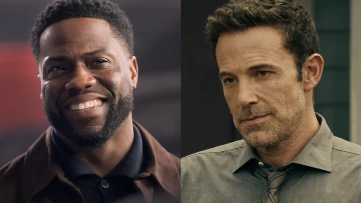 Kevin Hart smiles in Lift and Ben Affleck looks unenthused in Hypnotic