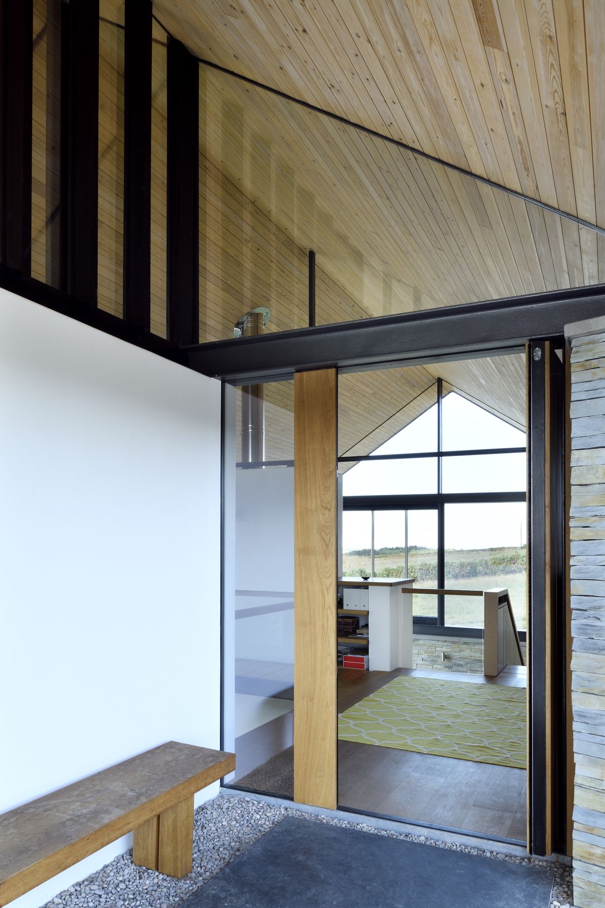 front door of self build with glazing