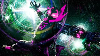 The Prowler (Jharrel Jerome) attacks in Spider-Man: Beyond the Spider-Verse.