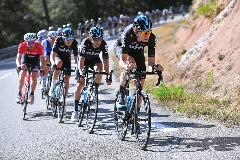 Team Sky on the front at Paris-Nice