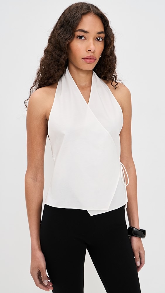 Oxford Wrap Top - White