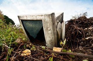 Yes, this is a stock photo of an old monitor someone threw in a field. IT'S SYMBOLIC.