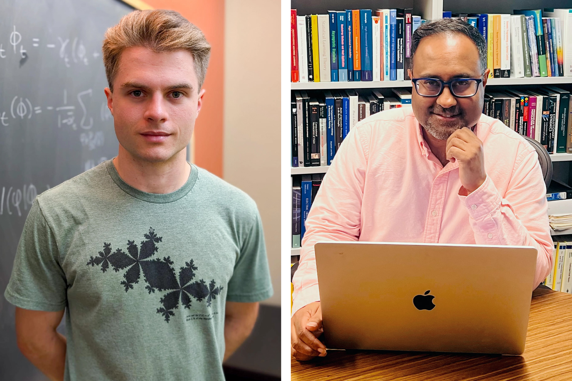 A photo of Mason Kamb and a photo of Surya Ganguli
