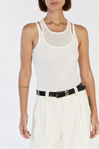 JUDE OFF WHITE SLEEVELESS LAYER TOP