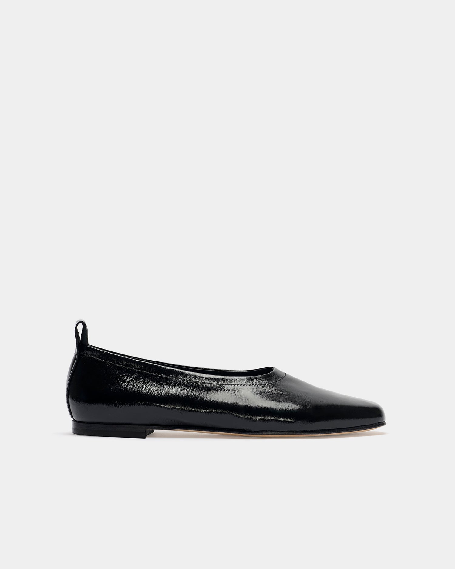 The Foundation Flat - Black Patent - Black / Leather / 35