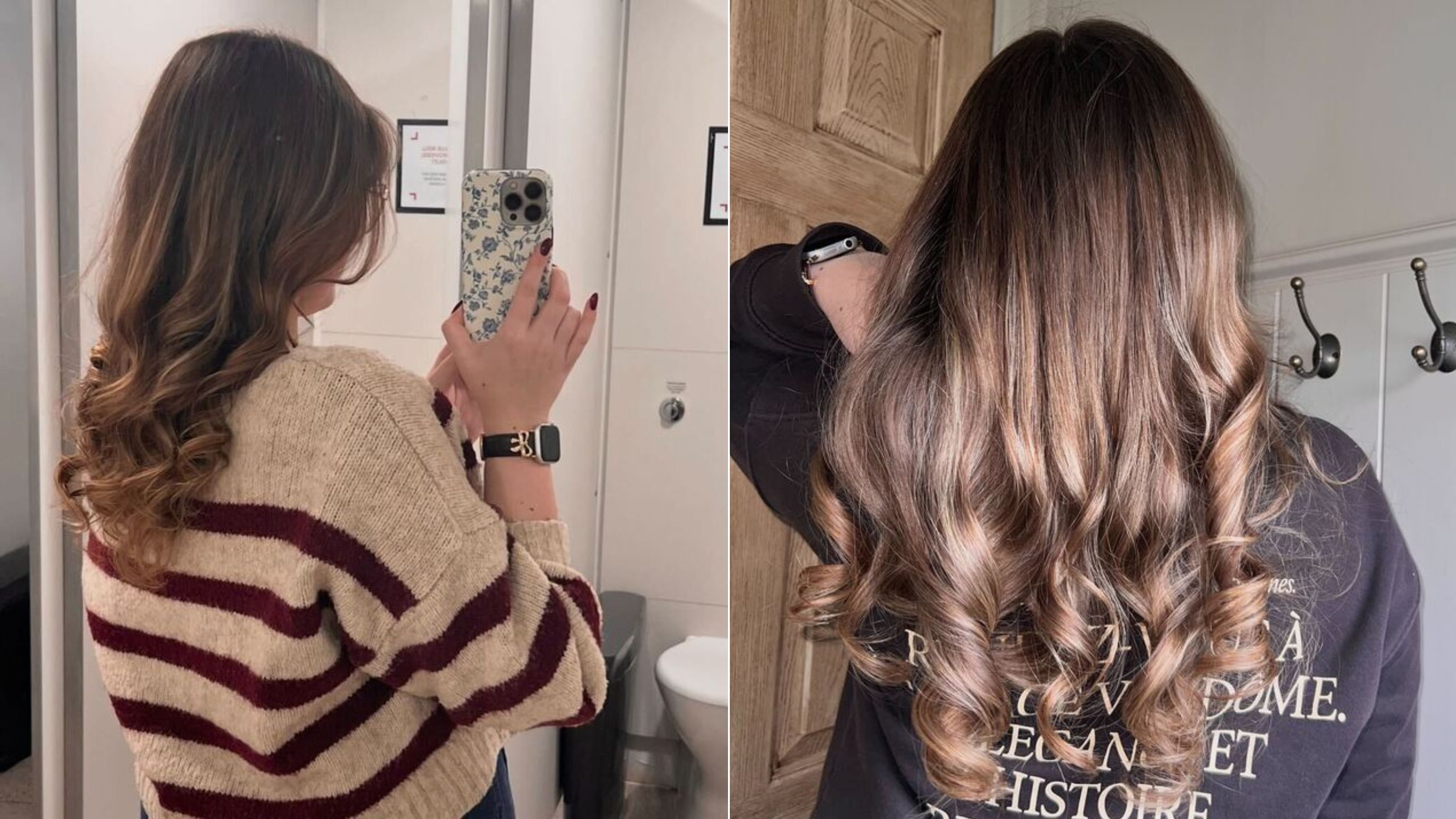 Layla Al-Ani using the heatless sock curl method for curly hair.