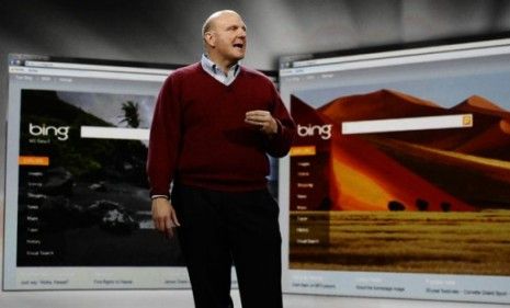 Microsoft CEO Steve Ballmer talks about Bing during last year&amp;#039;s CES show in Las Vegas: The search engine reportedly powers 30 percent of U.S. searches.